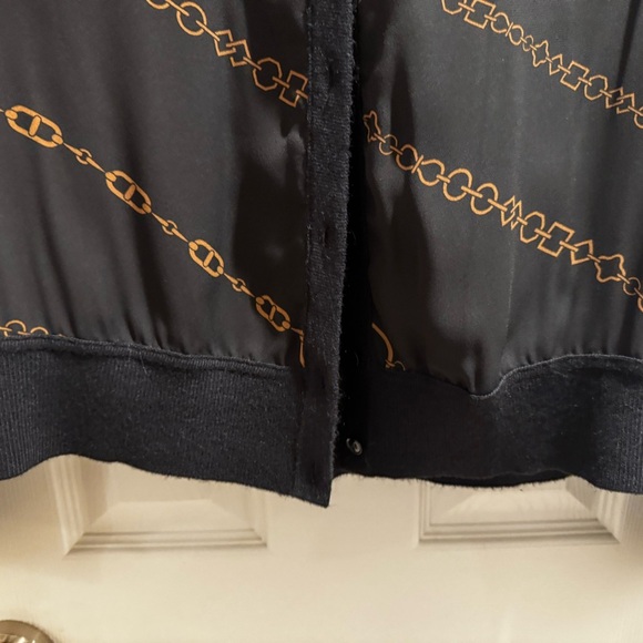 Ann Taylor Black Cardigan with  Gold Chain Design Size M - Picture 7 of 12